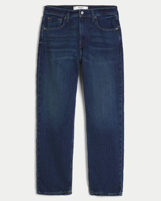 Hollister Blue Dark Wash Loose Jeans for men