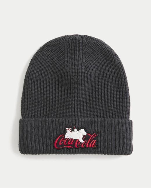 Hollister Black Coca-cola Graphic Beanie for men