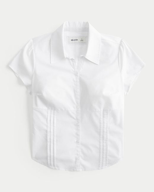 Hollister White Short-sleeve Poplin Shirt