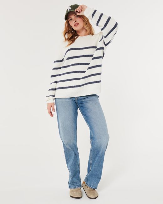 Hollister Natural Oversized Crew Sweater