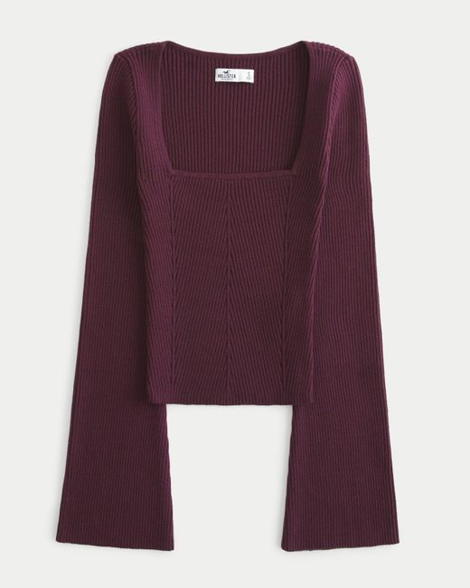 Hollister Purple Cozy Square-neck Sweater