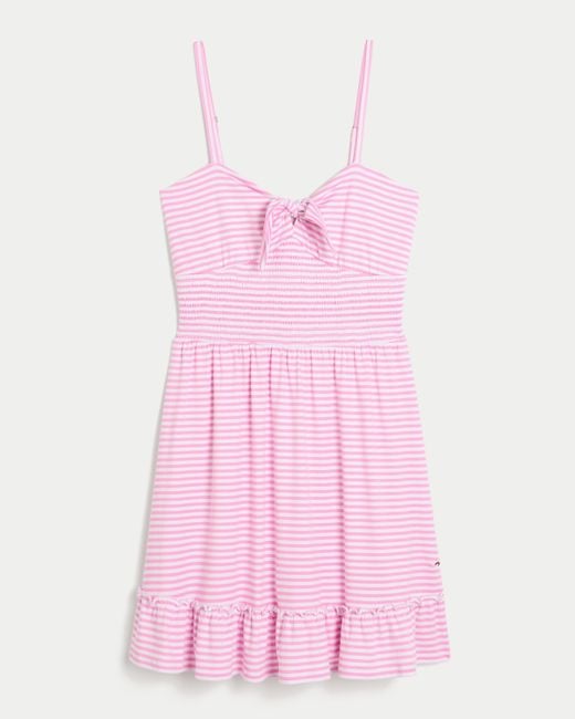 Hollister Pink Tie Front Knit Mini Dress