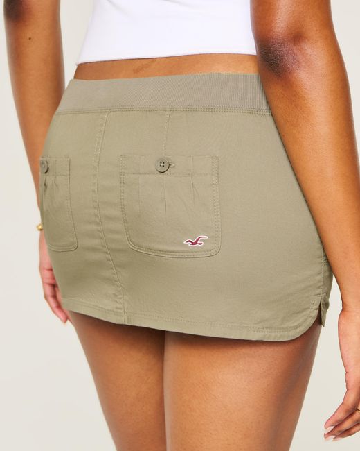Hollister Green Hollister Remi Poplin Micro Mini Skort