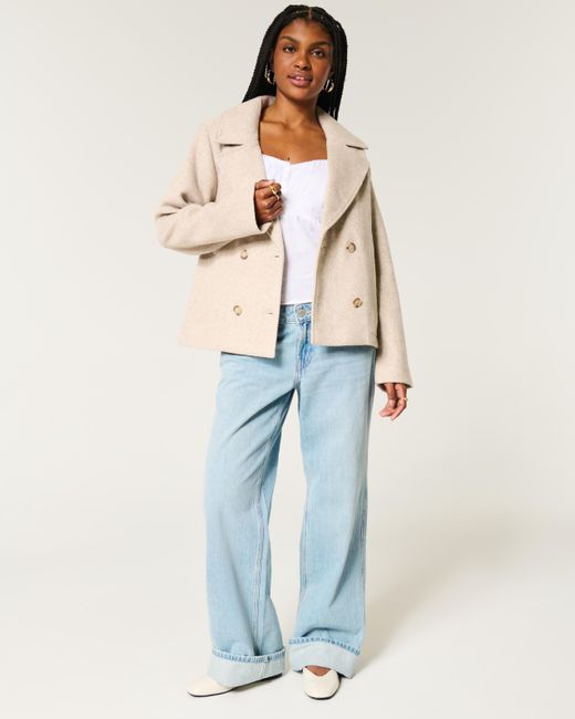 Hollister Natural Wool Blend Peacoat