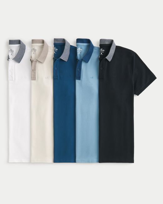 Hollister Blue Icon Polo 5-pack for men