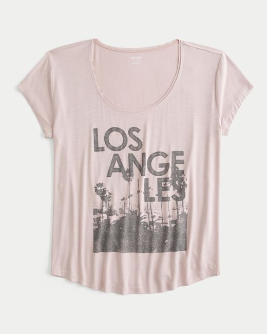 Hollister Pink Easy Los Angeles Graphic Tee