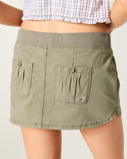 Hollister Natural Hollister Remi Ultra Low-rise Poplin Micro Mini Skort