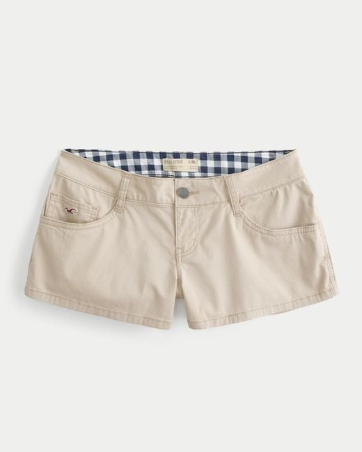 Hollister Natural Ultra Low-rise Khaki Twill Mini Shorts