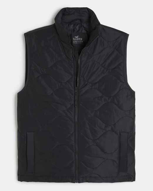 Hollister Black Onion-quilted Puffer Vest for men