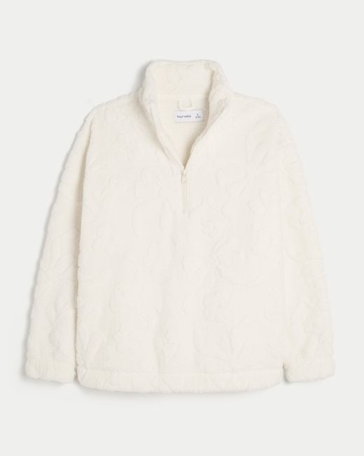 Hollister Natural Gilly Hicks Sherpa Quarter-zip Sweatshirt