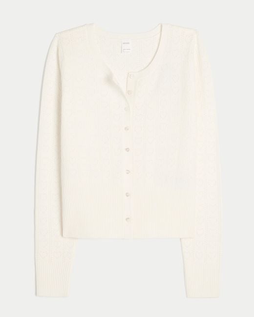 Hollister Natural Gilly Hicks Heart Pointelle Cardigan