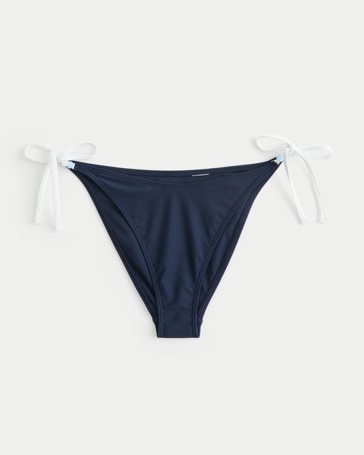 Hollister Blue Logo Side-tie Cheeky Bikini Bottom