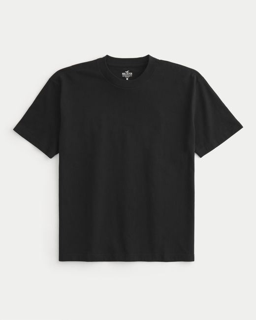 Hollister Black Heavyweight Boxy Crew T-shirt for men