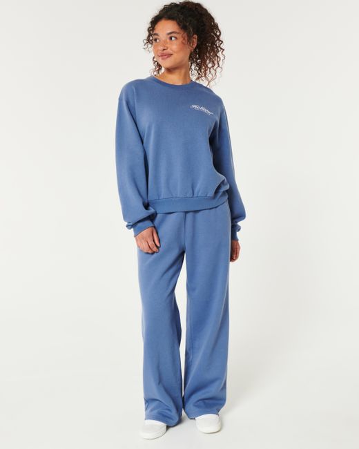 Hollister Blue Lässiges Sweatshirt mit Rundhalsausschnitt