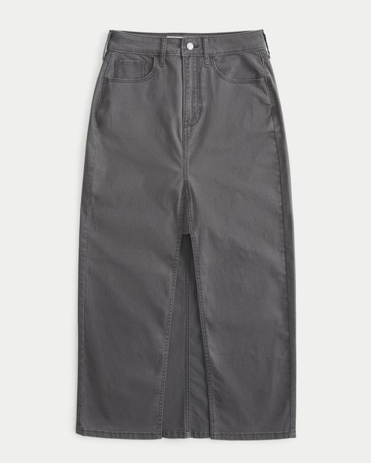 Hollister Gray Twill Maxi Skirt
