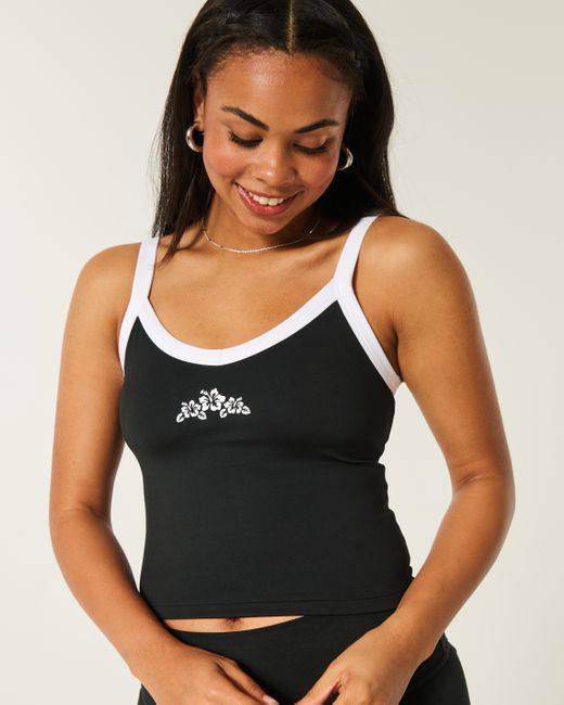 Hollister Black Gilly Hicks Active Recharge Tanktop mit farblicher Absetzung