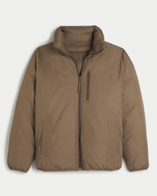 Hollister Brown Ultimate Reversible Puffer Jacket for men