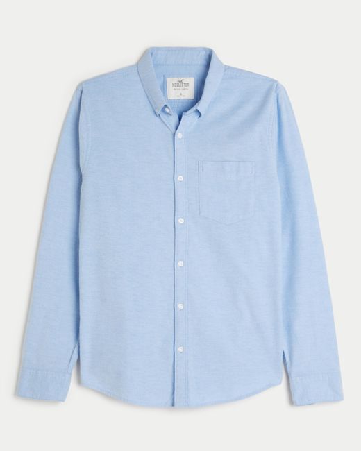 Hollister Blue Long-sleeve Oxford Shirt for men