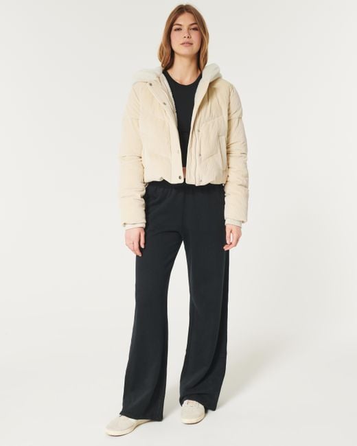 Hollister Natural Cozy-lined Corduroy Puffer Jacket