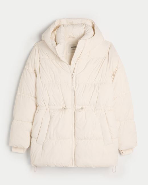Hollister Natural Fleece-lined Puffer Jacket