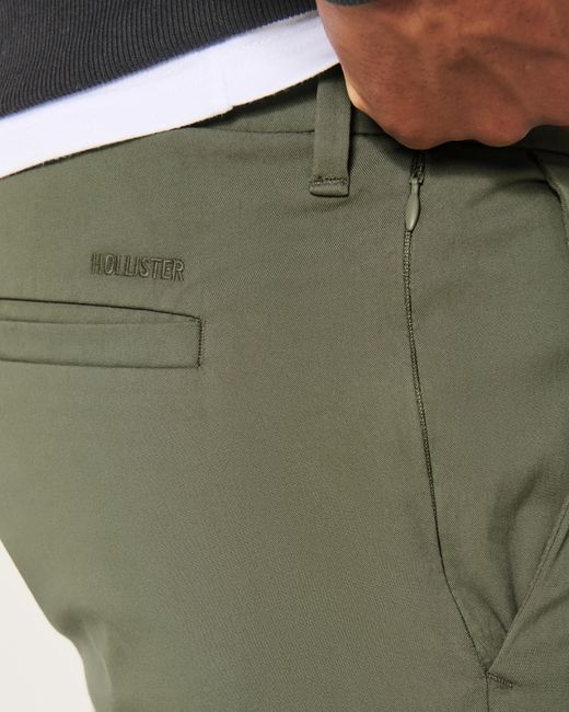 Hollister Green Slim Straight Tech Chino Pants for men