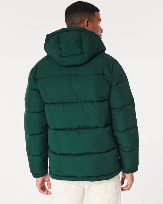 Hollister Ultimate Utility Puffer Jacket in Green for Men