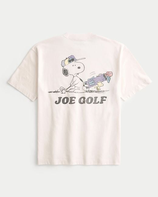 Hollister Natural Boxy Heavyweight Snoopy Golf Graphic Tee for men