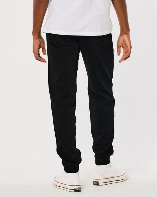 Hollister Black Just Like Knit Relaxed Denim Joggers for men