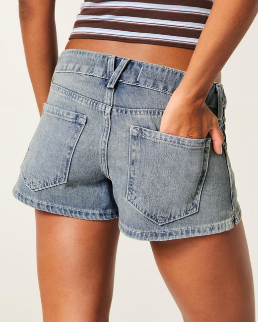 Hollister Blue Low-rise Mini Jean Shorts