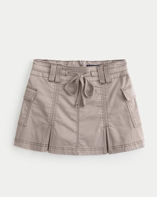 Hollister Brown Mid-rise Cargo Mini Skirt