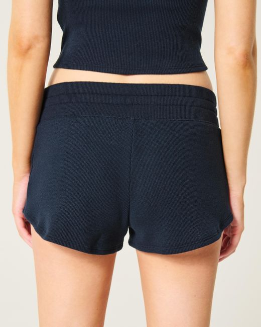 Hollister Blue Gilly Hicks Cozy Waffle Mini Shorts