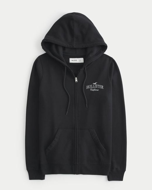 White zip up hoodie hollister hotsell