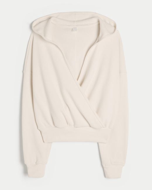 Hollister Natural Gilly Hicks Cozy Waffle Wrap Hoodie