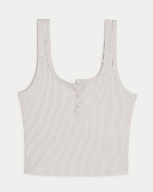 Hollister White Gilly Hicks Waffle Tank