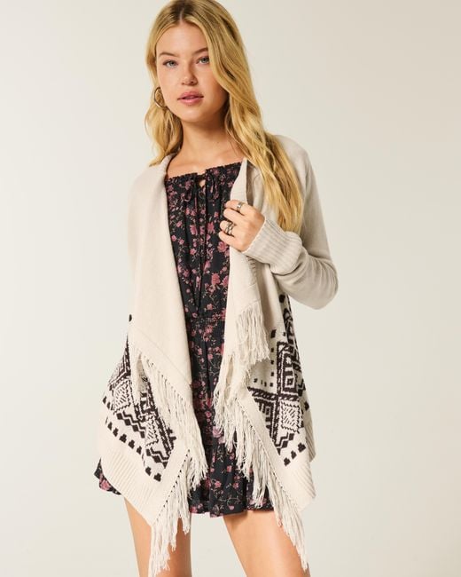 Hollister Natural Easy Fringe No-close Cardigan
