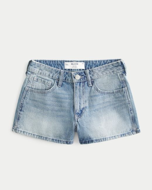 Hollister Blue High-rise Medium Wash Denim A-line Shorts