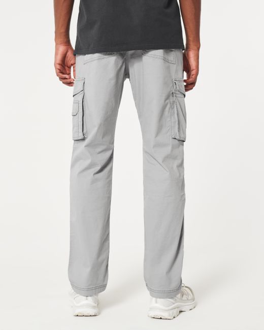 Hollister Gray Slim Straight Cargo Pants for men