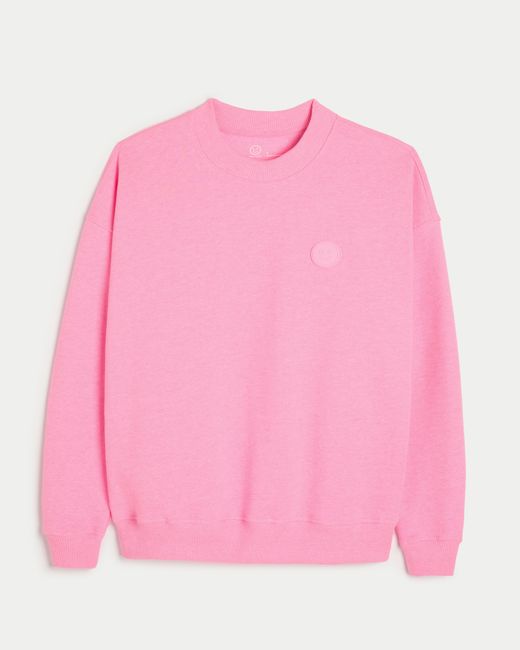 Hollister Pink Gilly Hicks Smile Series Sweatshirt in Oversized Fit mit Rundhalsausschnitt
