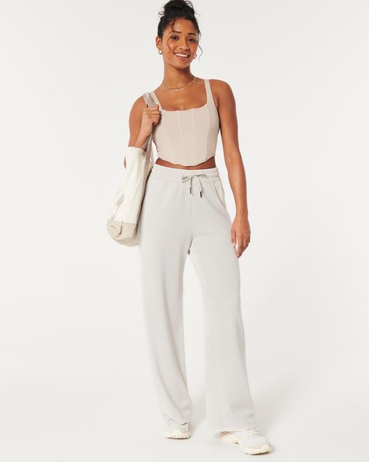 Hollister Gilly Hicks Active Cooldown Wide-leg Pants in White | Lyst UK