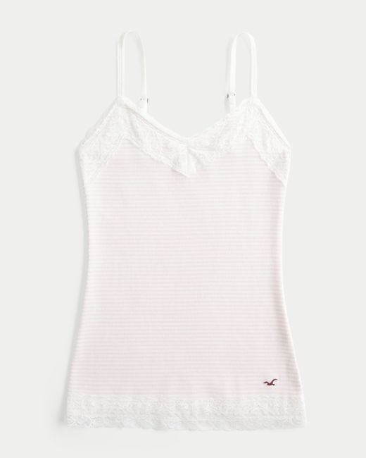 Hollister White Lace Trim Layering Cami