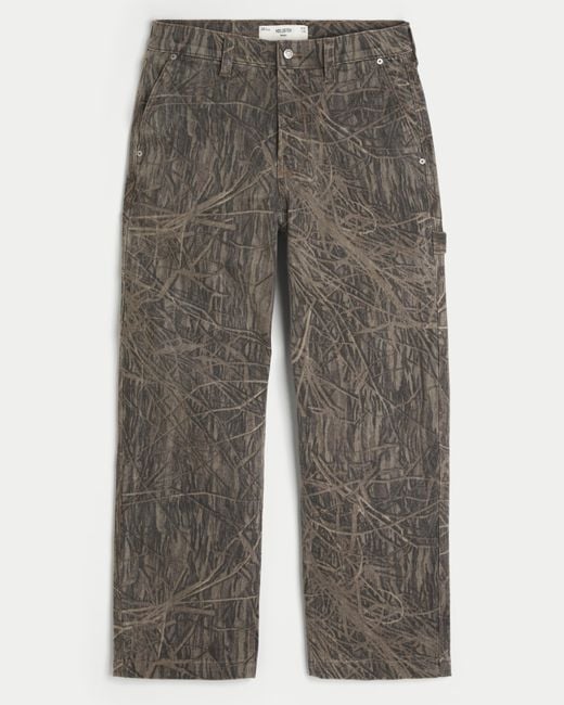 Hollister Gray Camo Baggy Painter Jeans for men