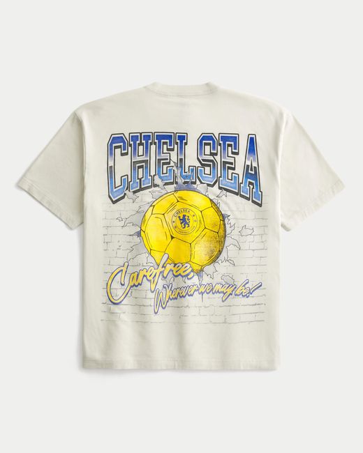 Hollister Gray Boxy Chelsea Fc Graphic Tee for men