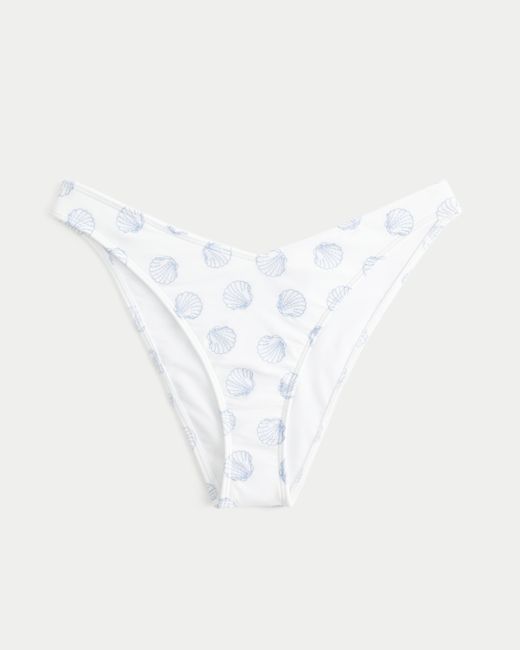 Hollister Blue Embroidered High-leg Cheeky Bikini Bottom
