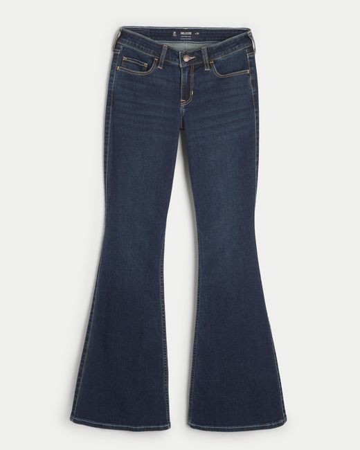 Hollister Blue Low-rise Dark Wash Vintage Flare Jean