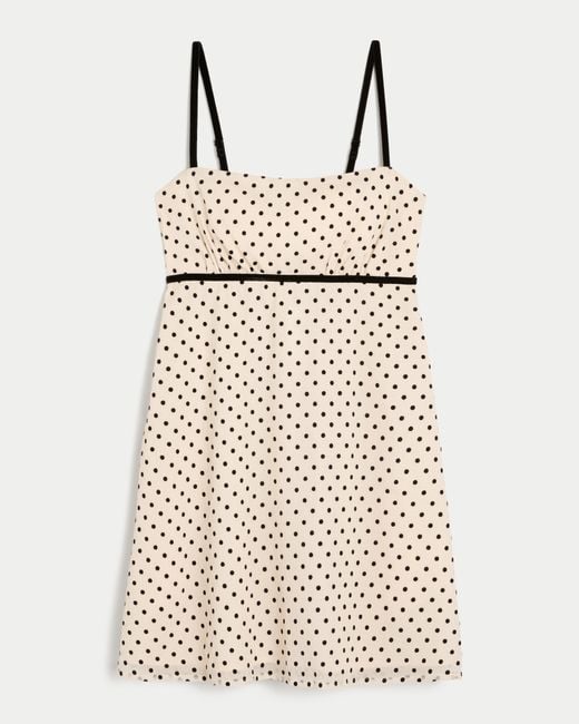 Hollister Natural Chiffon Babydoll Mini Dress