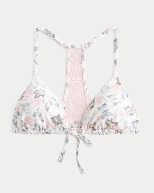 Hollister Natural Crochet-style Back Triangle Bikini Top