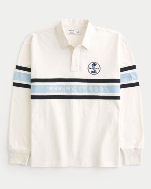 Hollister Natural Boxy Heavyweight Shelby Graphic Rugby Polo for men