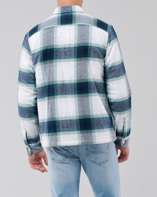 plaid sherpa lined shirt jacket