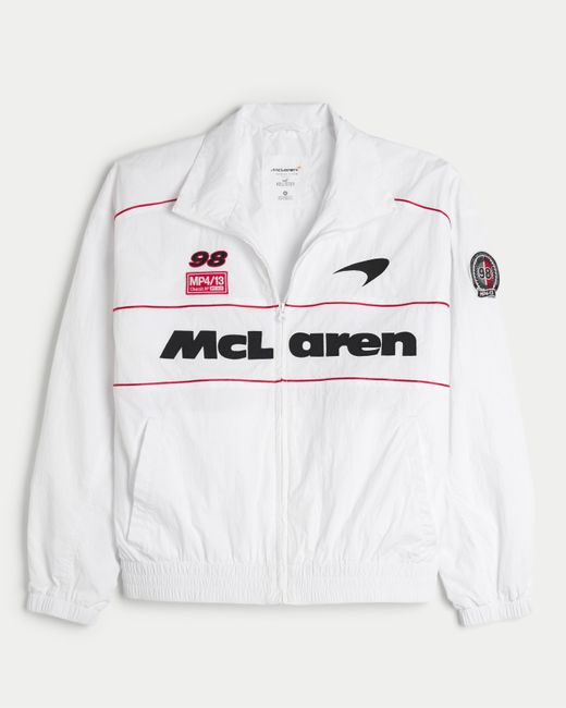 Hollister Gray Mclaren Graphic Zip-up Track Jacket for men