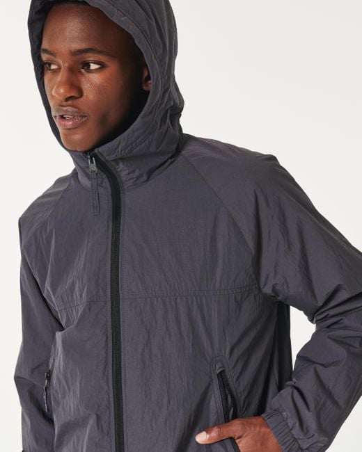 Hollister Black Fleece-lined All-weather Zip-up Jacket for men